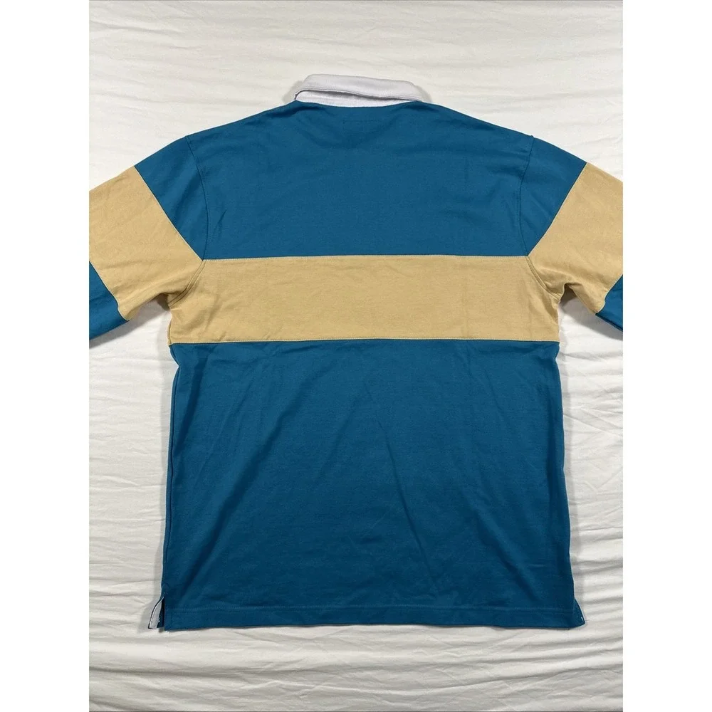 Bushmill's Irish Whiskey Long Sleeve Rugby Polo‎ Thick Striped Sz XL  Preppy Y2K